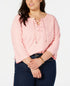 Tommy Hilfiger Plus Size Cotton Lace Up Top
